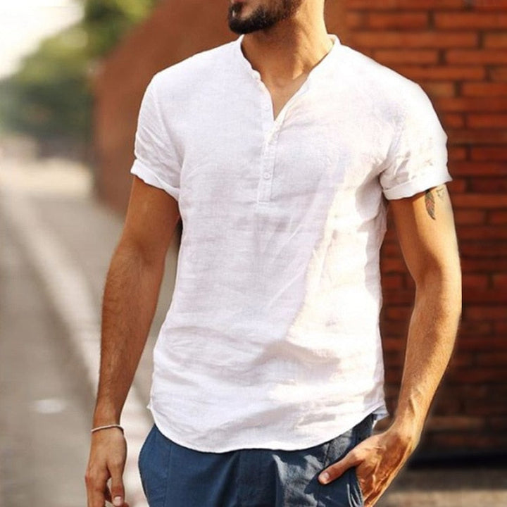 Eldric | Men’s Long Sleeve Top with lace-up neckline