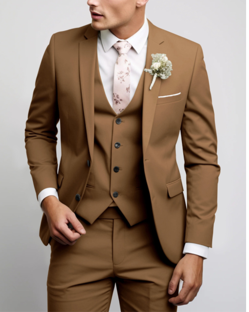 Velmoro | Men’s Three-Piece Suit with sharp formal refinement