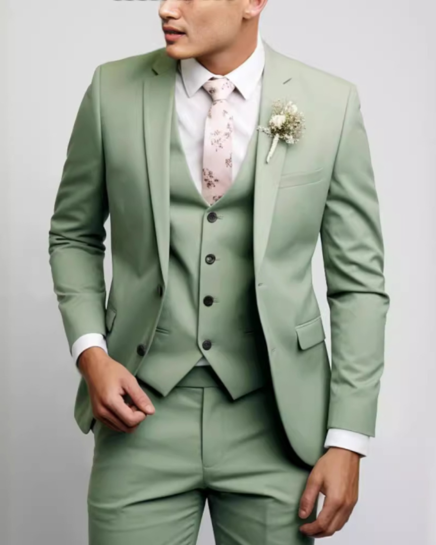 Velmoro | Men’s Three-Piece Suit with sharp formal refinement