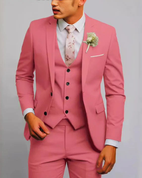 Velmoro | Men’s Three-Piece Suit with sharp formal refinement