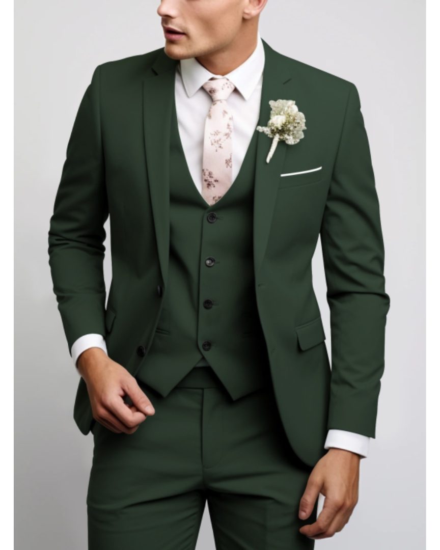Velmoro | Men’s Three-Piece Suit with sharp formal refinement