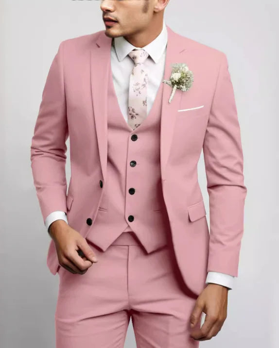 Velmoro | Men’s Three-Piece Suit with sharp formal refinement