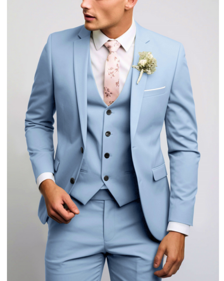 Velmoro | Men’s Three-Piece Suit with sharp formal refinement
