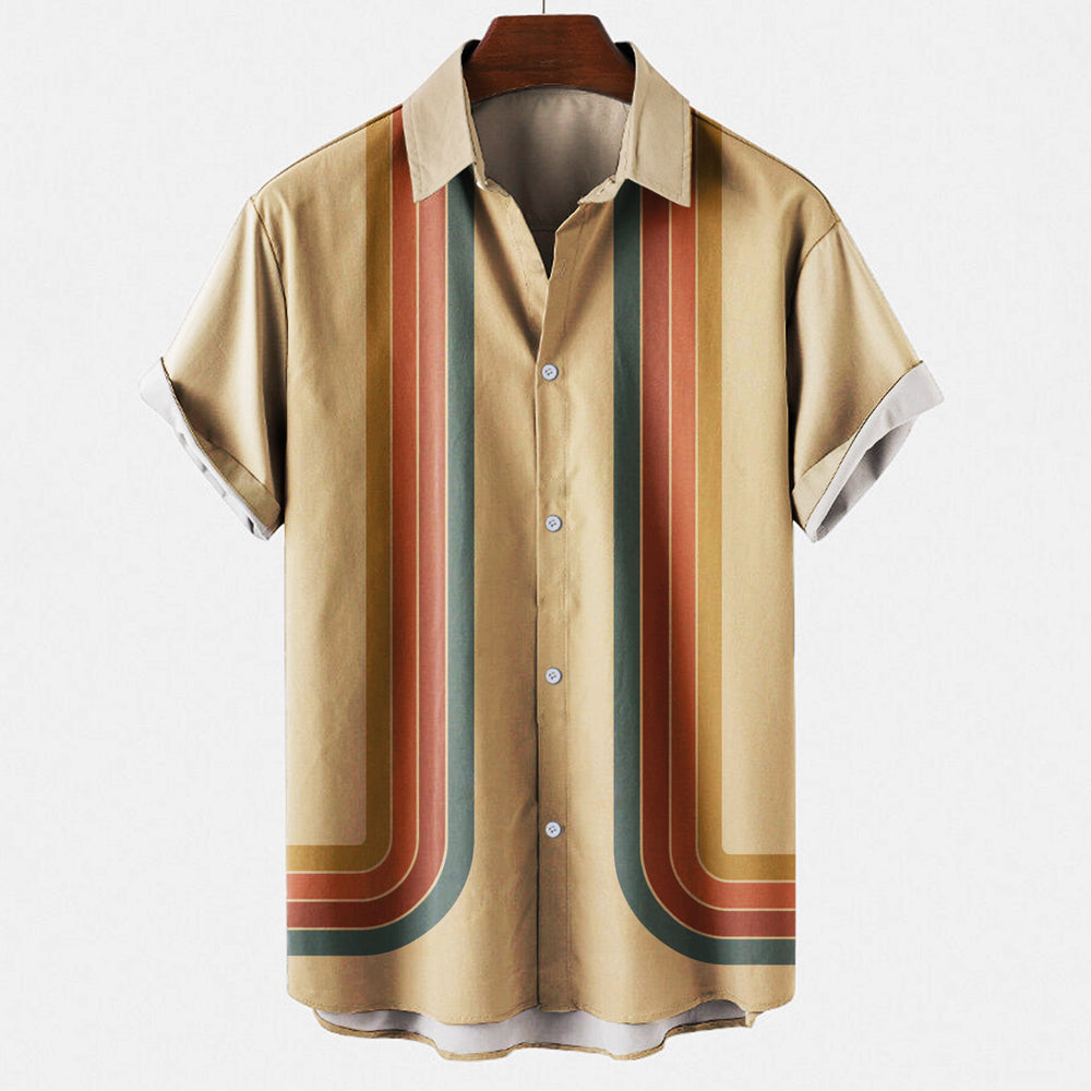 Lior | Men’s Short Sleeve Shirt with Retro Stripe Detail