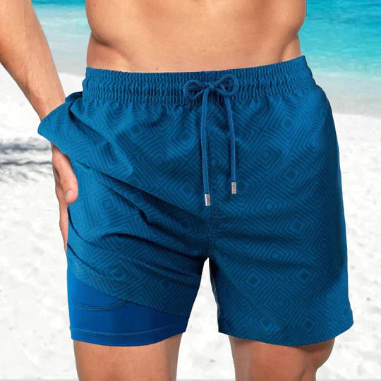 Kairos | Men’s Swim Shorts with tropical artwork