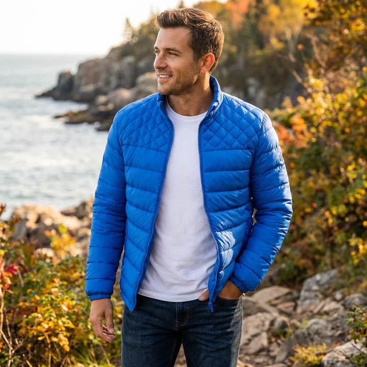 Jack | Men's Warm Puffer Jacket With Quilted Panels