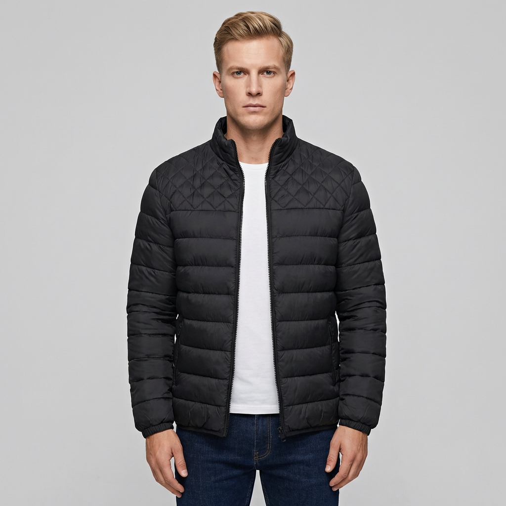 Jack | Men's Warm Puffer Jacket With Quilted Panels
