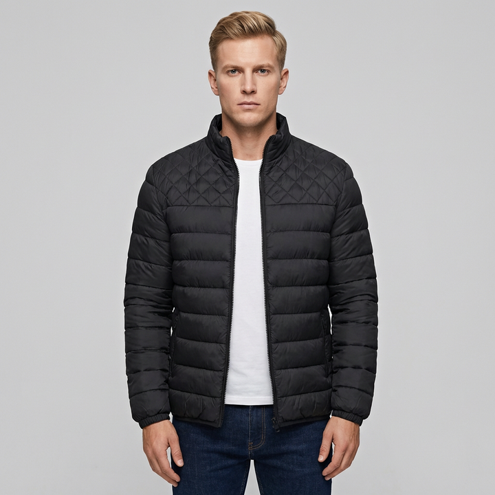 Jack | Men's Warm Puffer Jacket With Quilted Panels