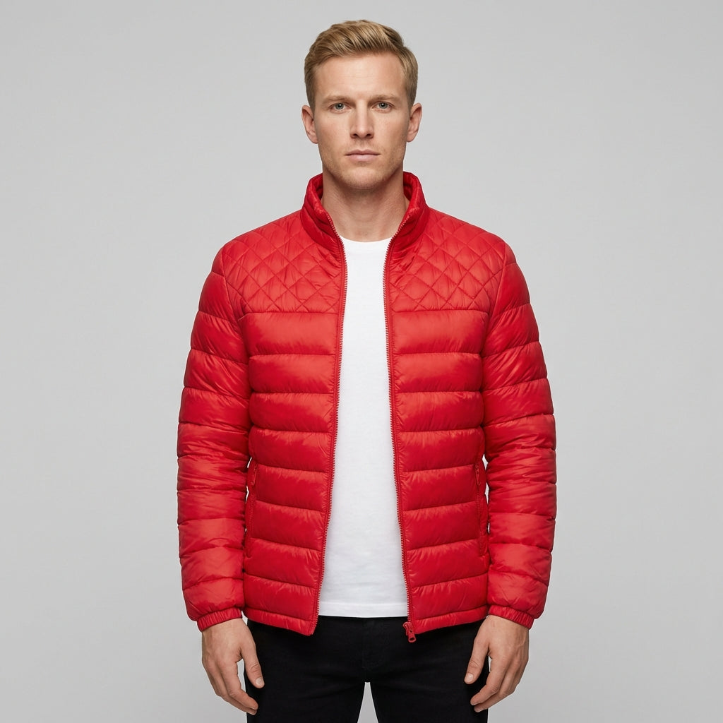 Jack | Men's Warm Puffer Jacket With Quilted Panels