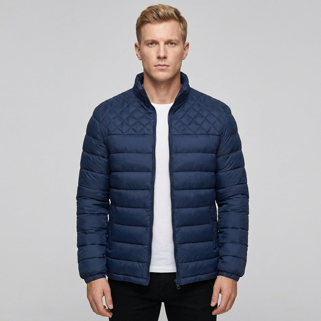 Jack | Men's Warm Puffer Jacket With Quilted Panels