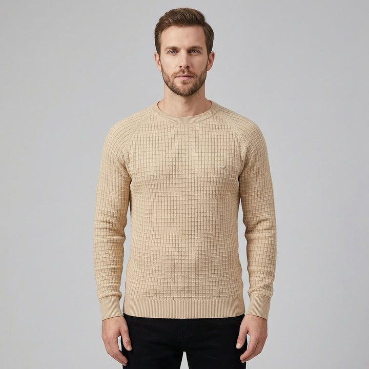 James | Men's Round Neck Jumper With Textured Knit