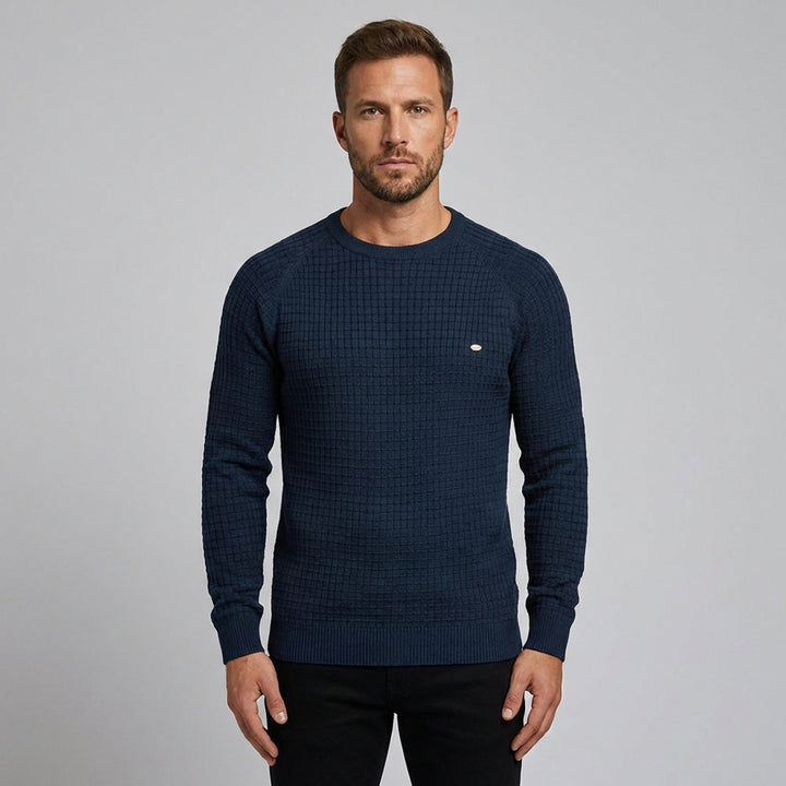 James | Men's Round Neck Jumper With Textured Knit