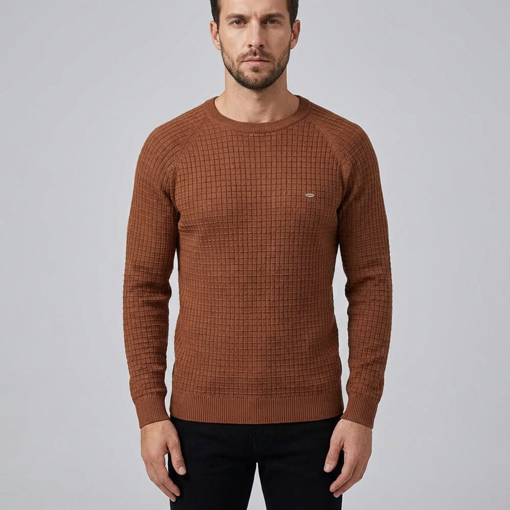 James | Men's Round Neck Jumper With Textured Knit