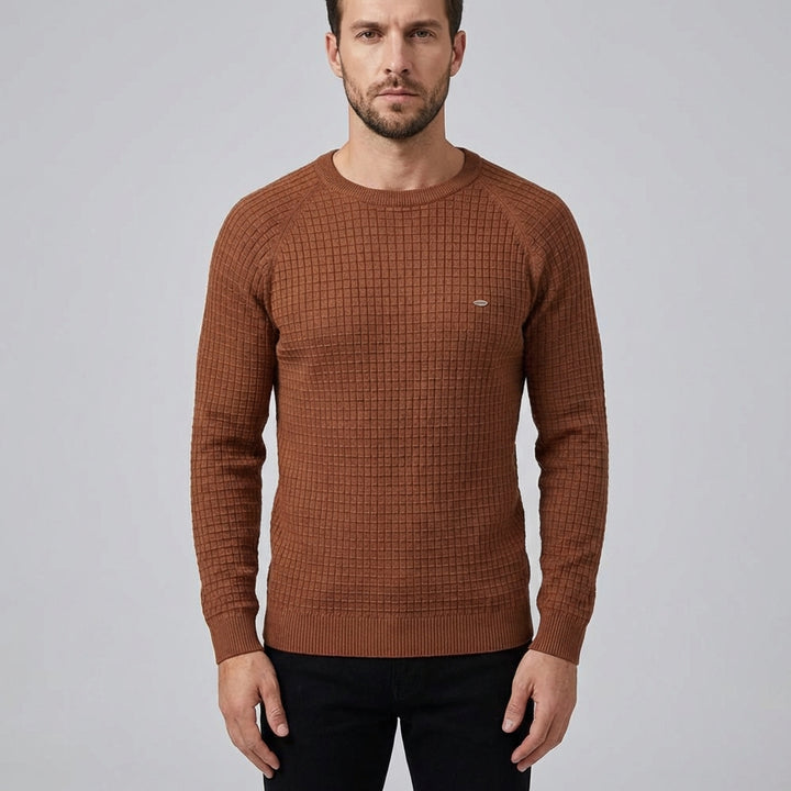 James | Men's Round Neck Jumper With Textured Knit