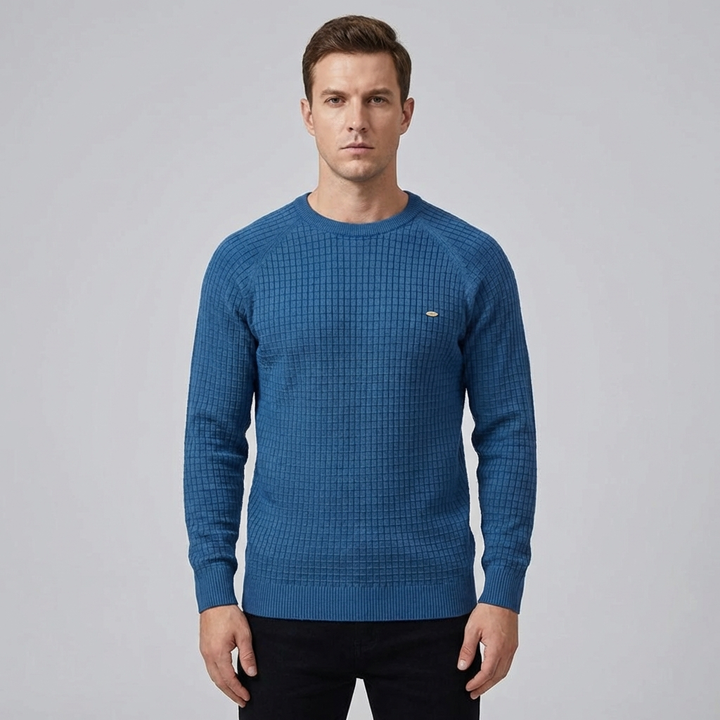 James | Men's Round Neck Jumper With Textured Knit
