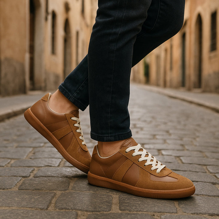 Draxen | Men’s Lace-Up Trainers with two-tone panel composition