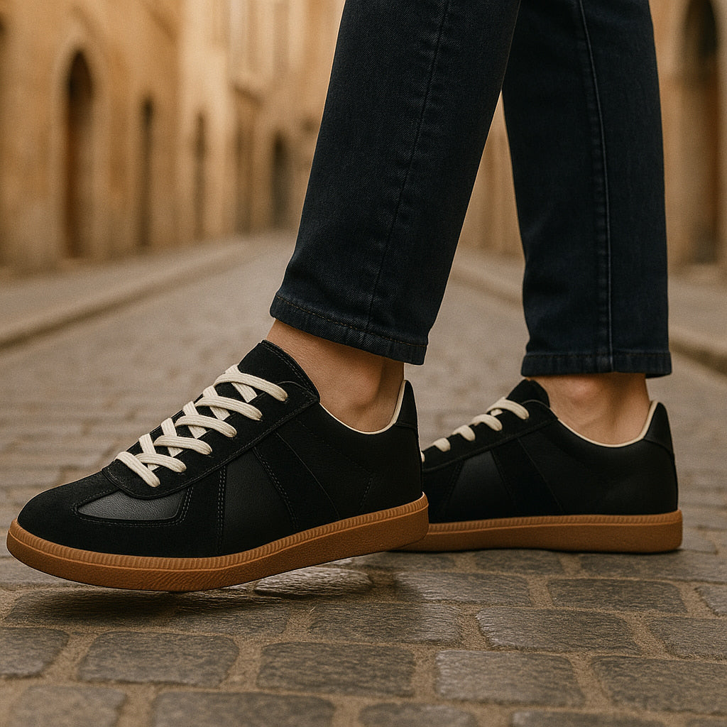Draxen | Men’s Lace-Up Trainers with two-tone panel composition
