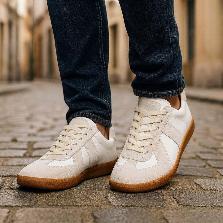 Draxen | Men’s Lace-Up Trainers with two-tone panel composition