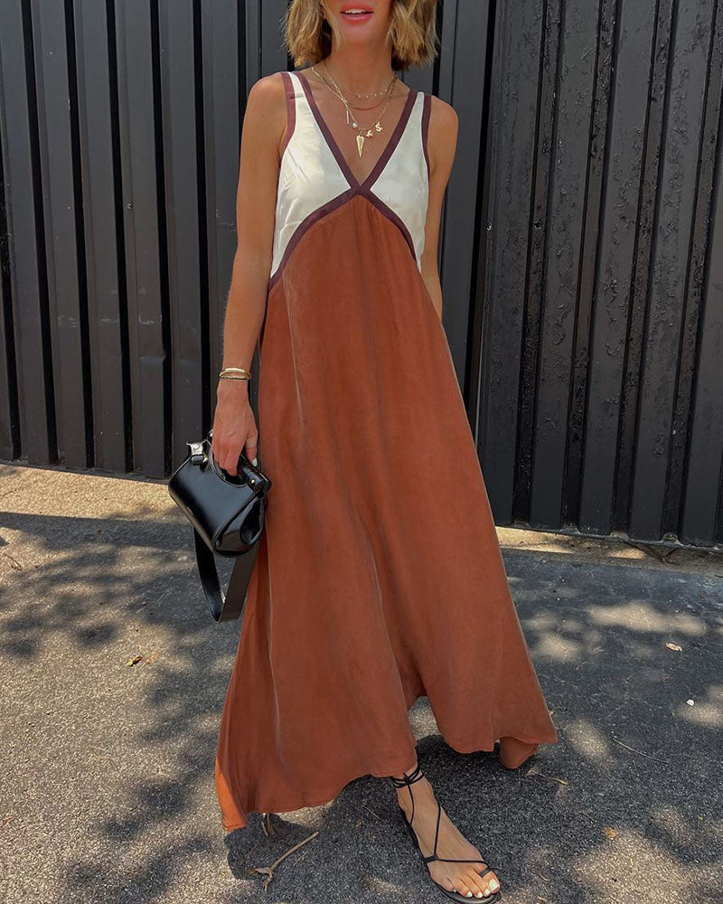 Nymera | Women’s Maxi Dress with defined contrast segments