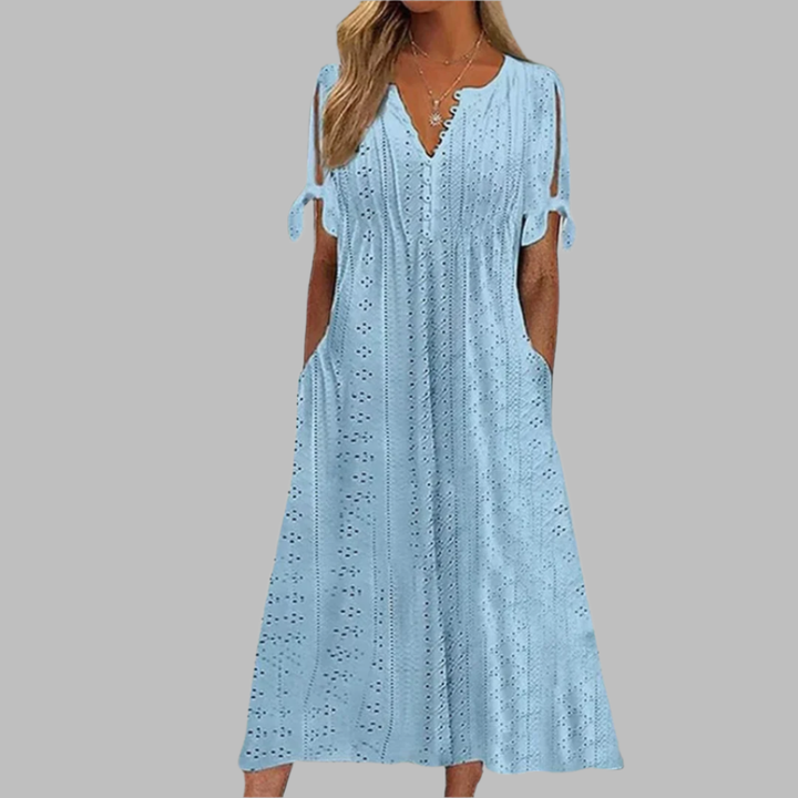 Iris | Women’s White Midi Dress for Easy Summer Styling