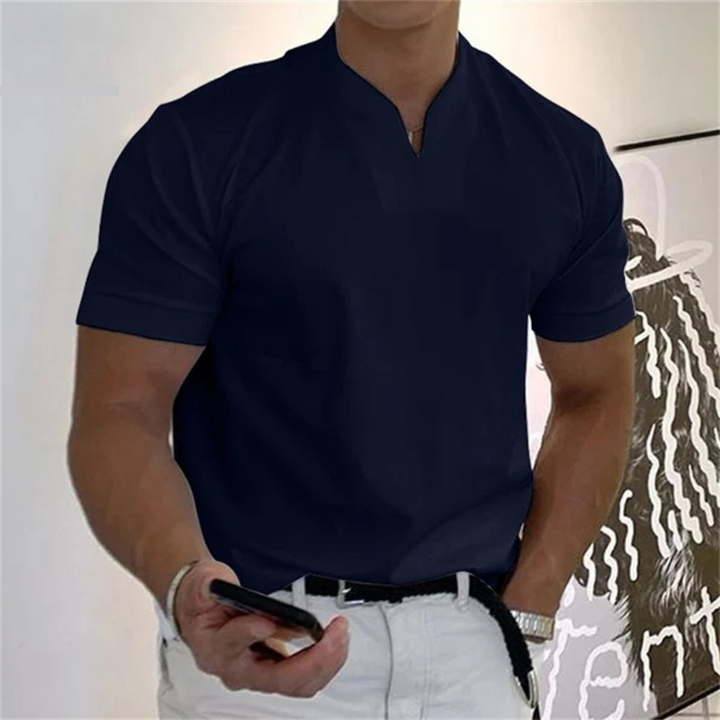 Emerson | Men’s Short Sleeve Top featuring a Notch Collar