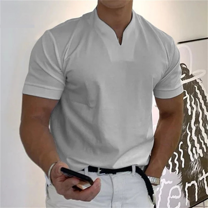 Emerson | Men’s Short Sleeve Top featuring a Notch Collar