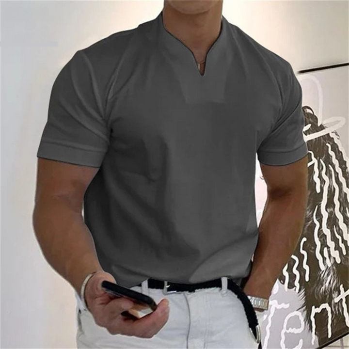 Emerson | Men’s Short Sleeve Top featuring a Notch Collar