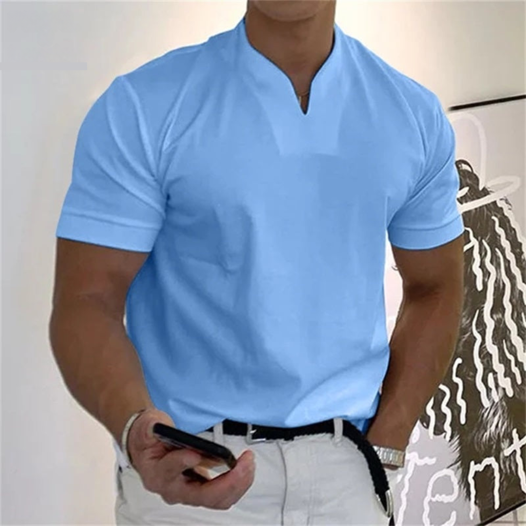 Emerson | Men’s Short Sleeve Top featuring a Notch Collar