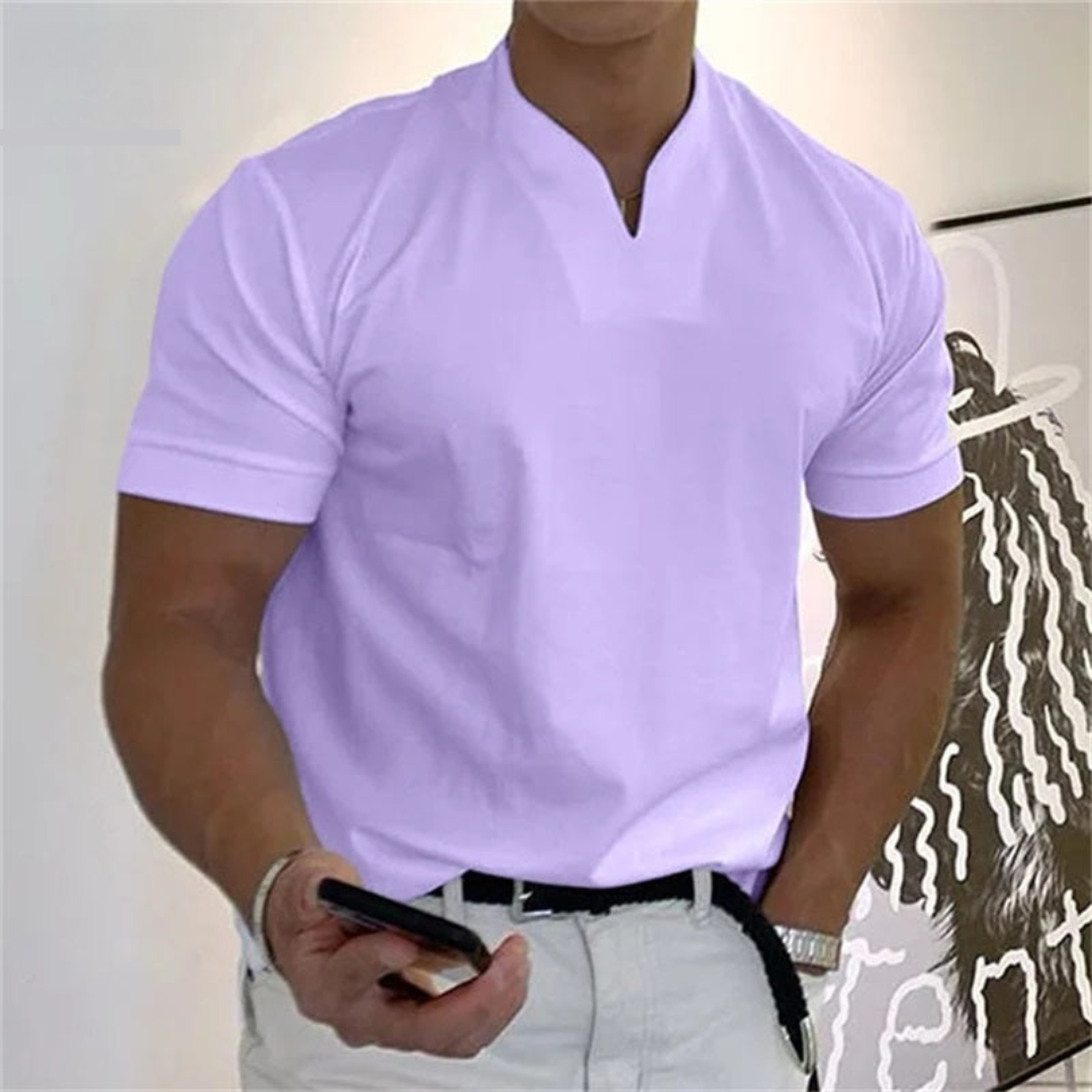 Emerson | Men’s Short Sleeve Top featuring a Notch Collar