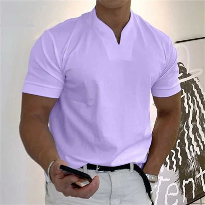 Emerson | Men’s Short Sleeve Top featuring a Notch Collar
