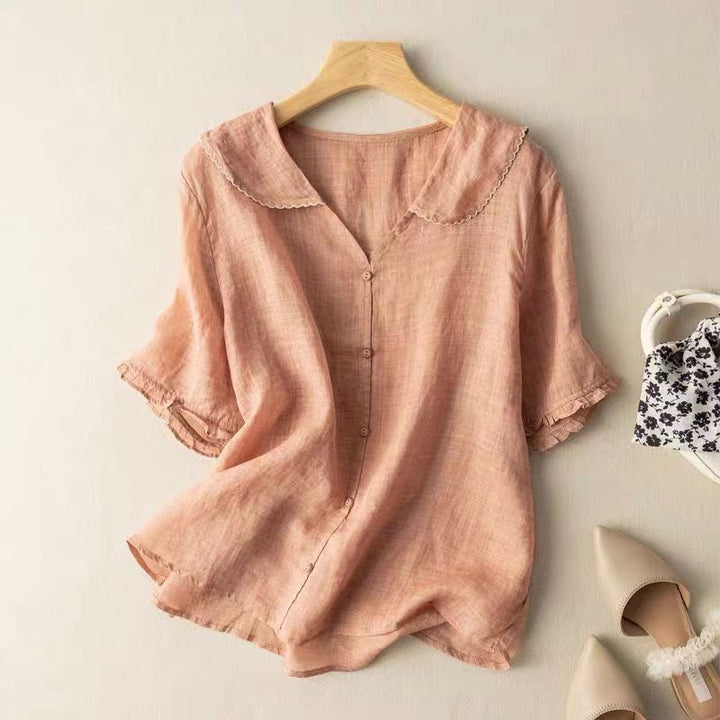Lunara | Women’s Button Blouse with Soft Collar Feature