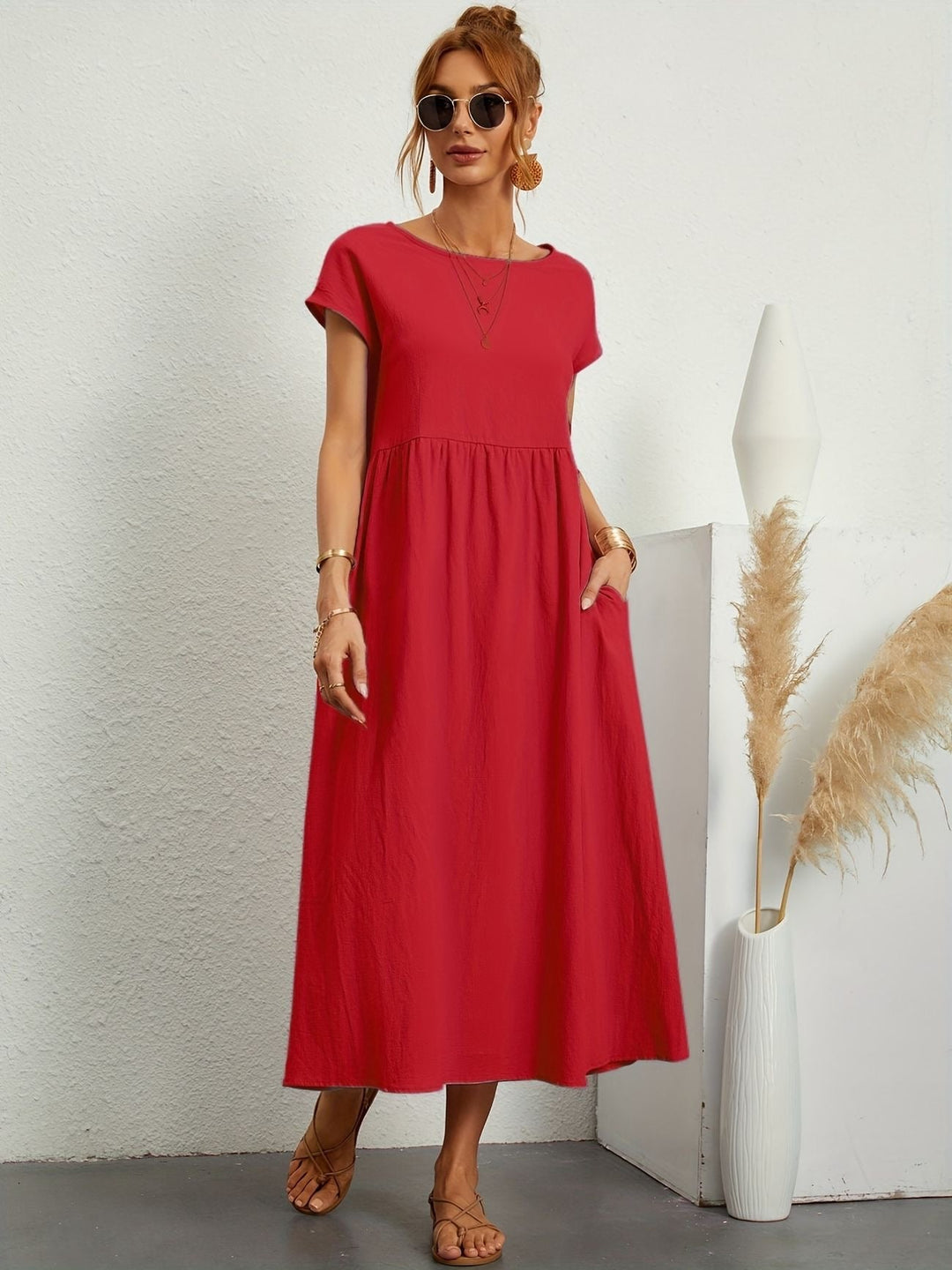 Elmira | Women’s Midi Dress with Relaxed Fit