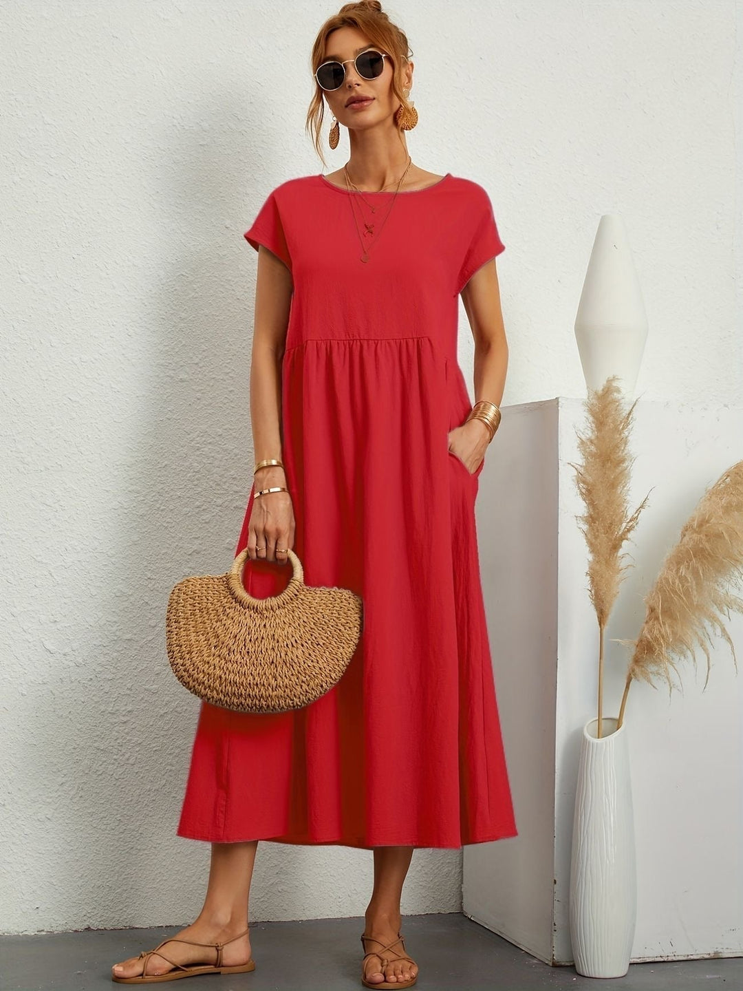 Elmira | Women’s Midi Dress with Relaxed Fit