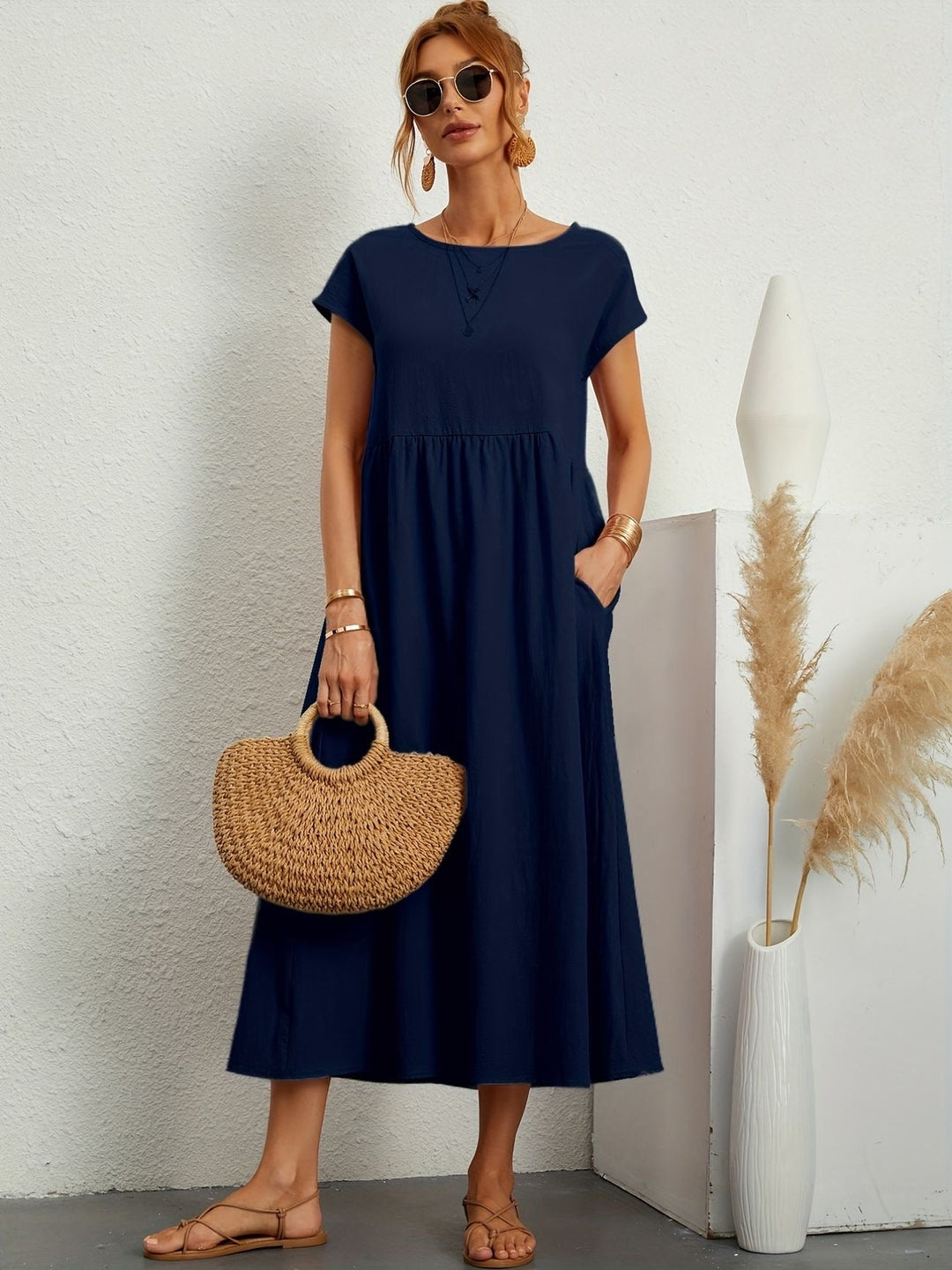 Elmira | Women’s Midi Dress with Relaxed Fit