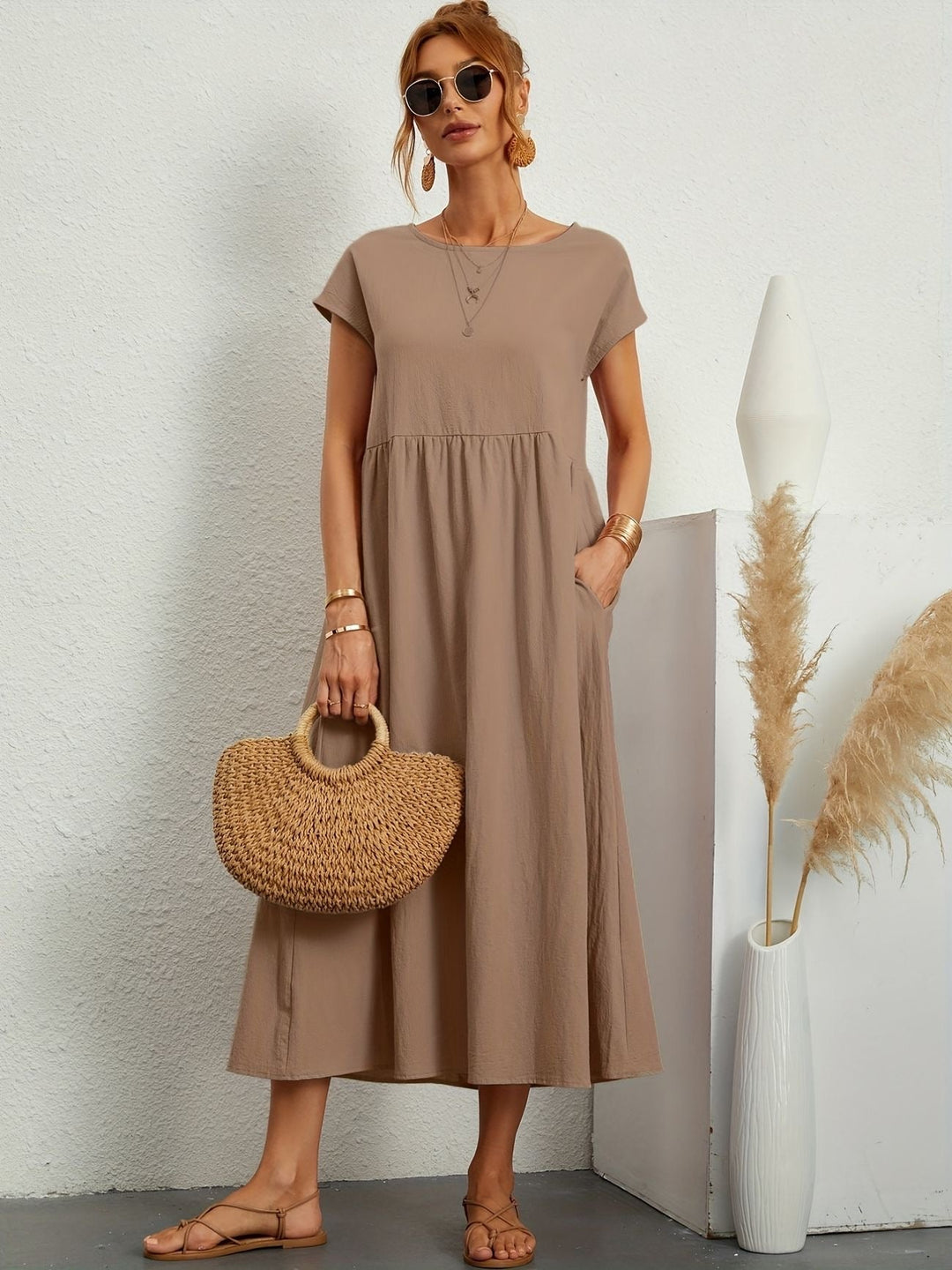 Elmira | Women’s Midi Dress with Relaxed Fit