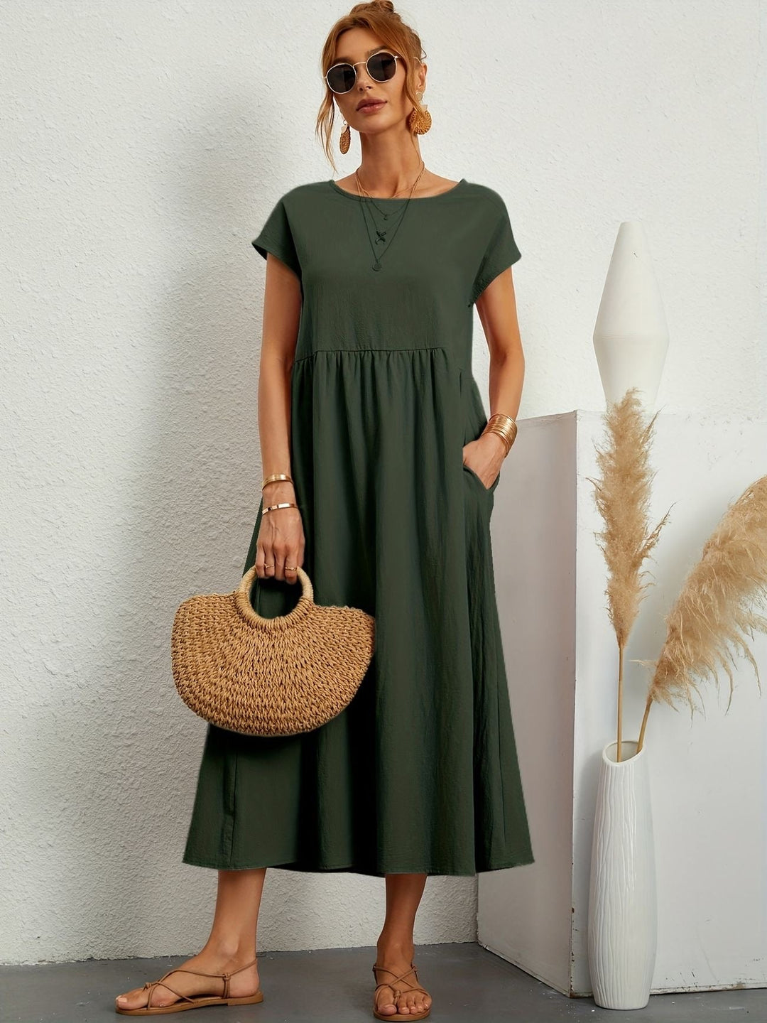 Elmira | Women’s Midi Dress with Relaxed Fit