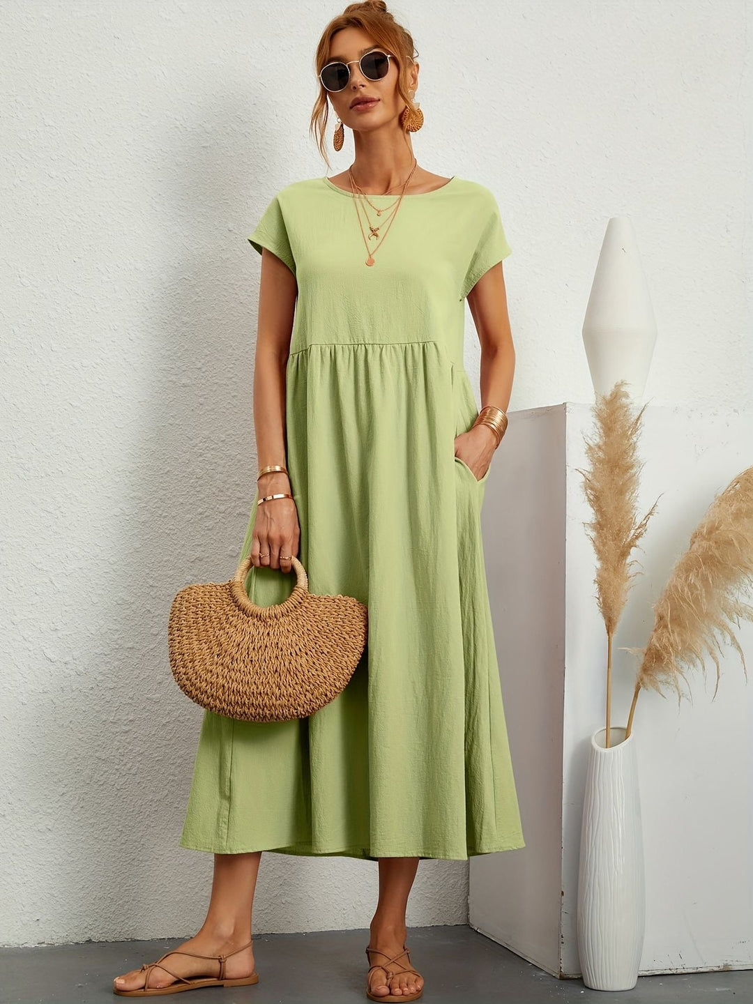 Elmira | Women’s Midi Dress with Relaxed Fit