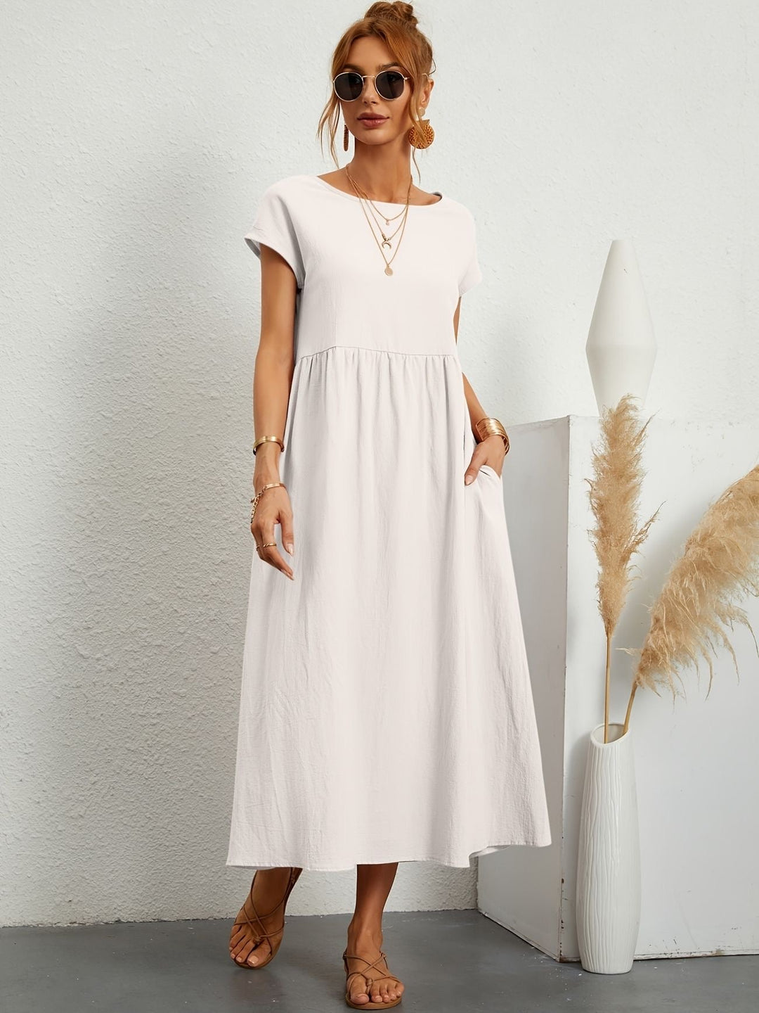 Elmira | Women’s Midi Dress with Relaxed Fit