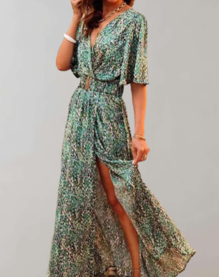 Elvara | Women’s Boho Maxi Dress with Flowy Fit and Waist Belt