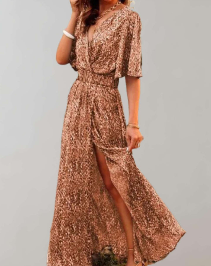 Elvara | Women’s Boho Maxi Dress with Flowy Fit and Waist Belt