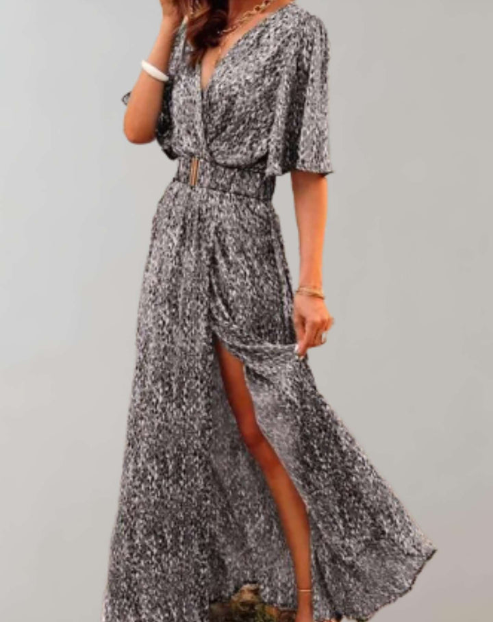 Elvara | Women’s Boho Maxi Dress with Flowy Fit and Waist Belt