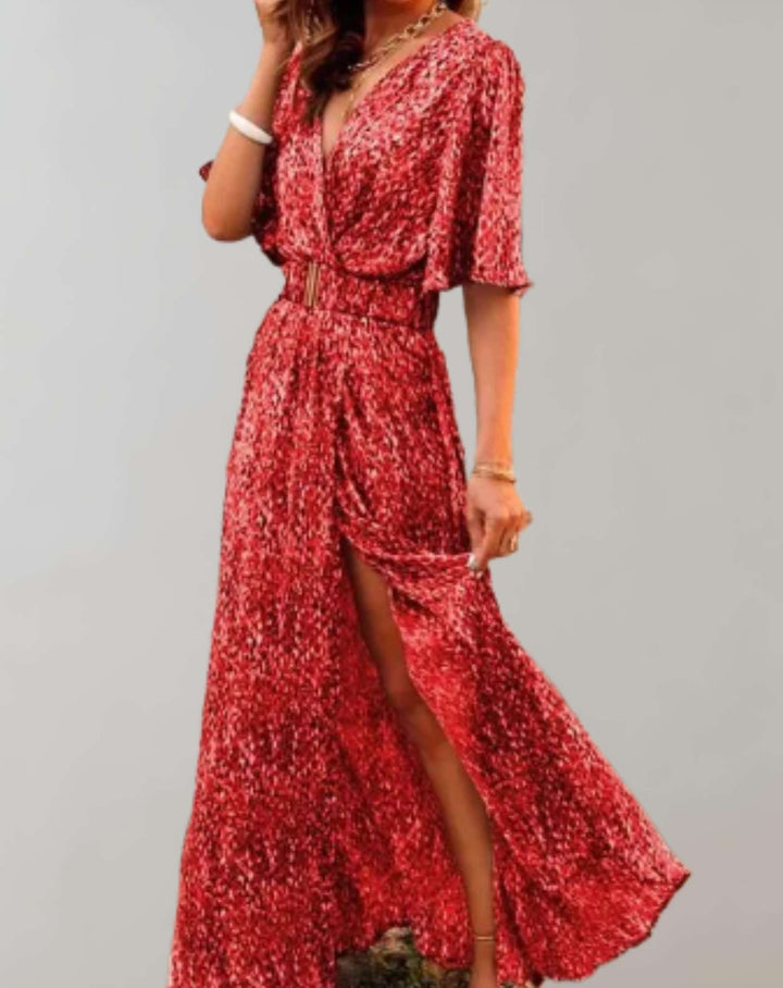 Elvara | Women’s Boho Maxi Dress with Flowy Fit and Waist Belt