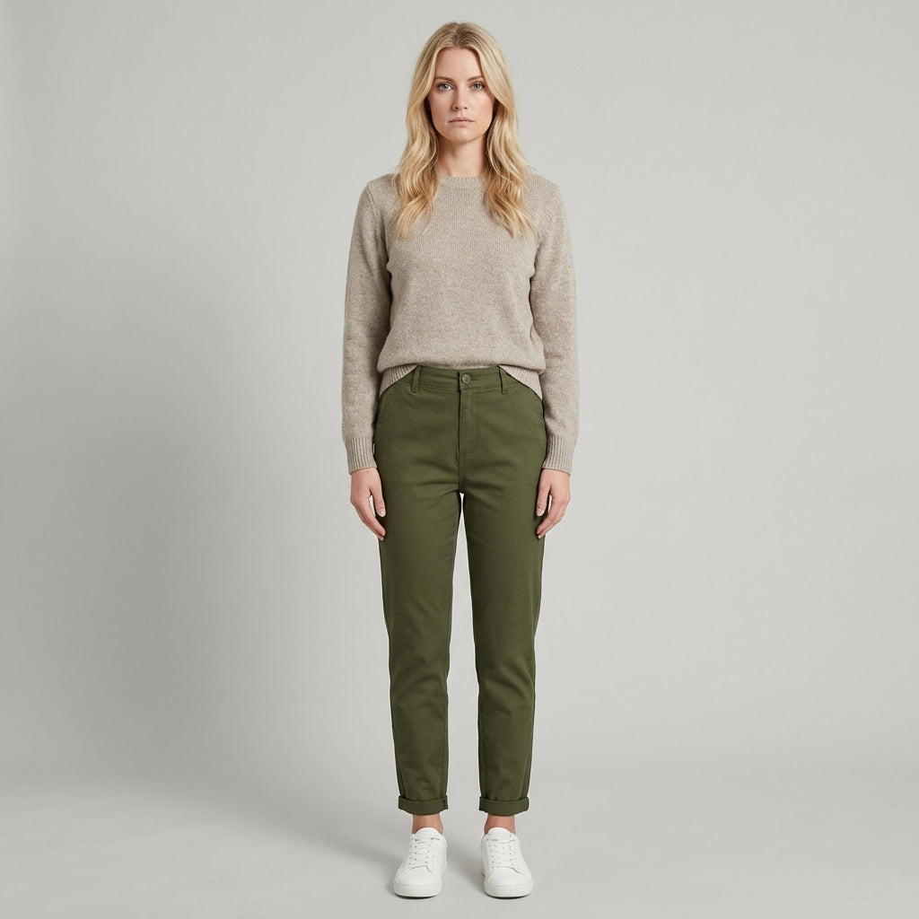 Naomi | Women's High Waisted Slim Fit Trousers