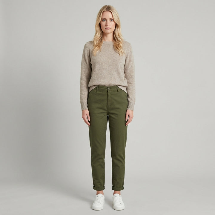Naomi | Women's High Waisted Slim Fit Trousers