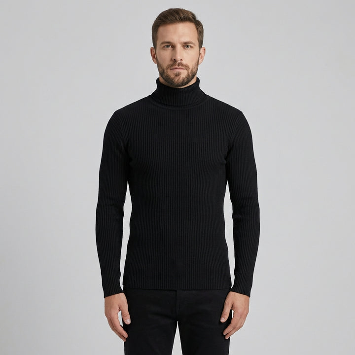Noah | Men's Roll Neck Jumper With Ribbed Knit
