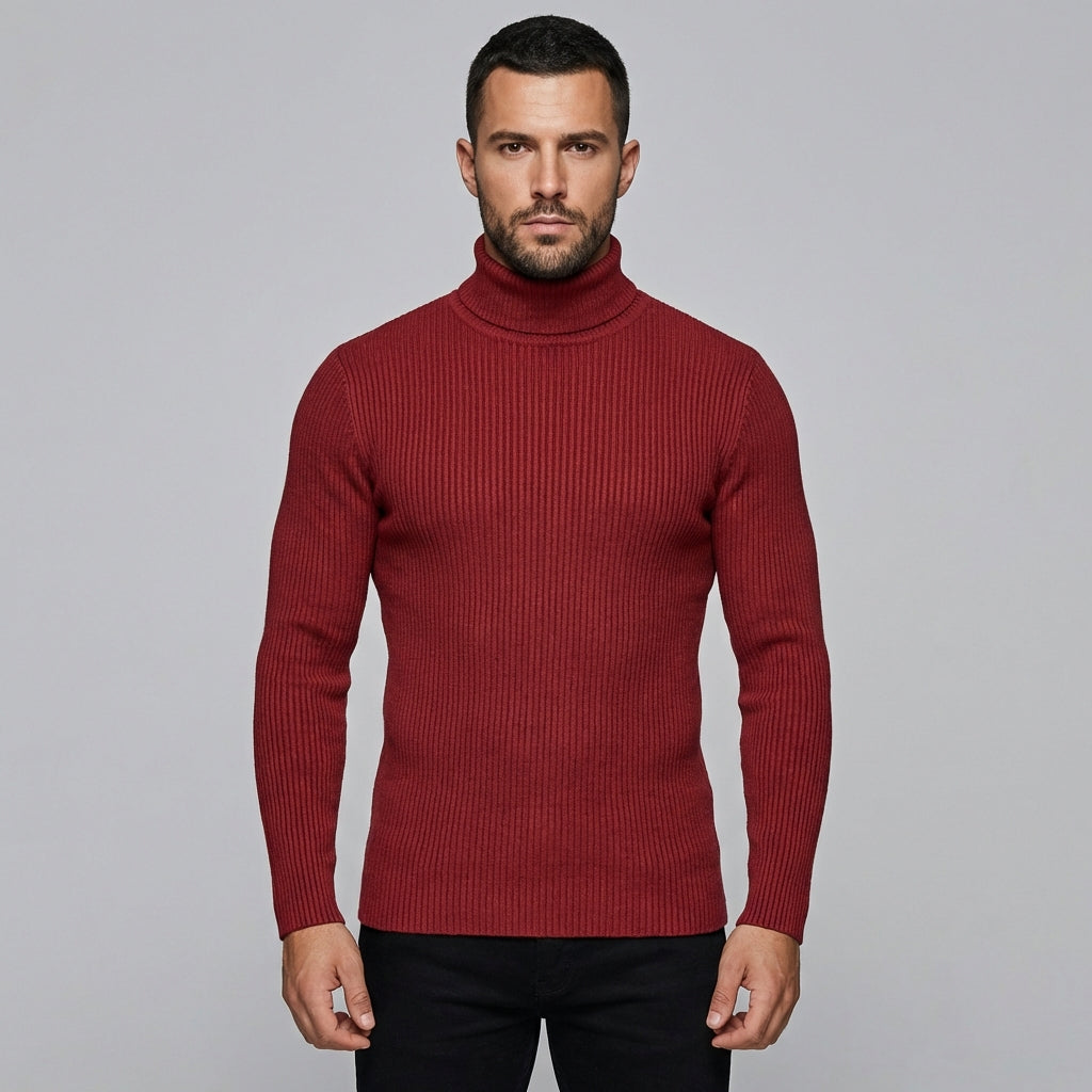 Noah | Men's Roll Neck Jumper With Ribbed Knit