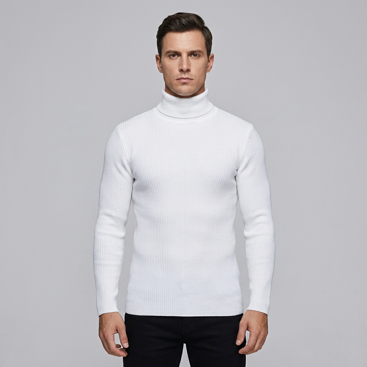 Noah | Men's Roll Neck Jumper With Ribbed Knit