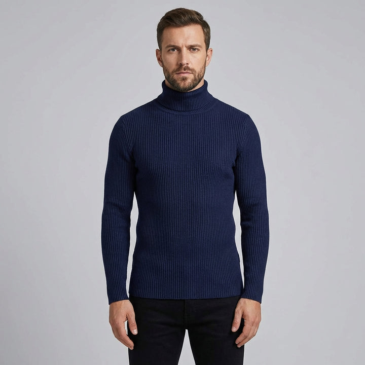 Noah | Men's Roll Neck Jumper With Ribbed Knit