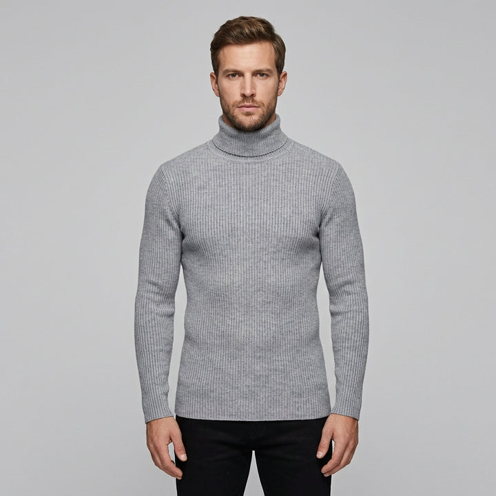 Noah | Men's Roll Neck Jumper With Ribbed Knit