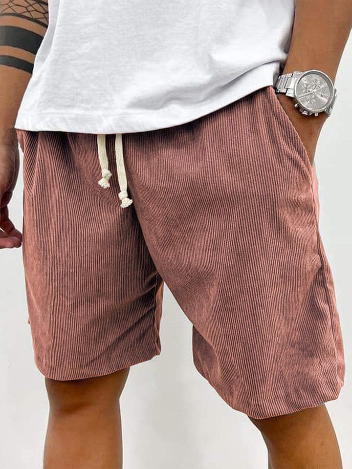 Thorne | Men’s Drawstring Shorts with striped texture